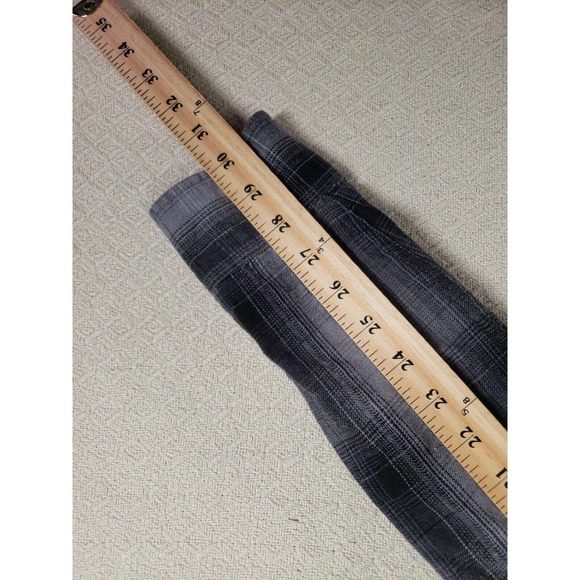 Roebuck Shirt Mens XL Cowboy Western Plaid Point‎ Pocket Button Gray Pearl Snap - Picture 8 of 12